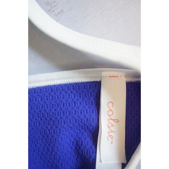 Colsie Women's Stunning Blue Contrast Trim Keyhole Bodysuit - NWT - Picture 6 of 8